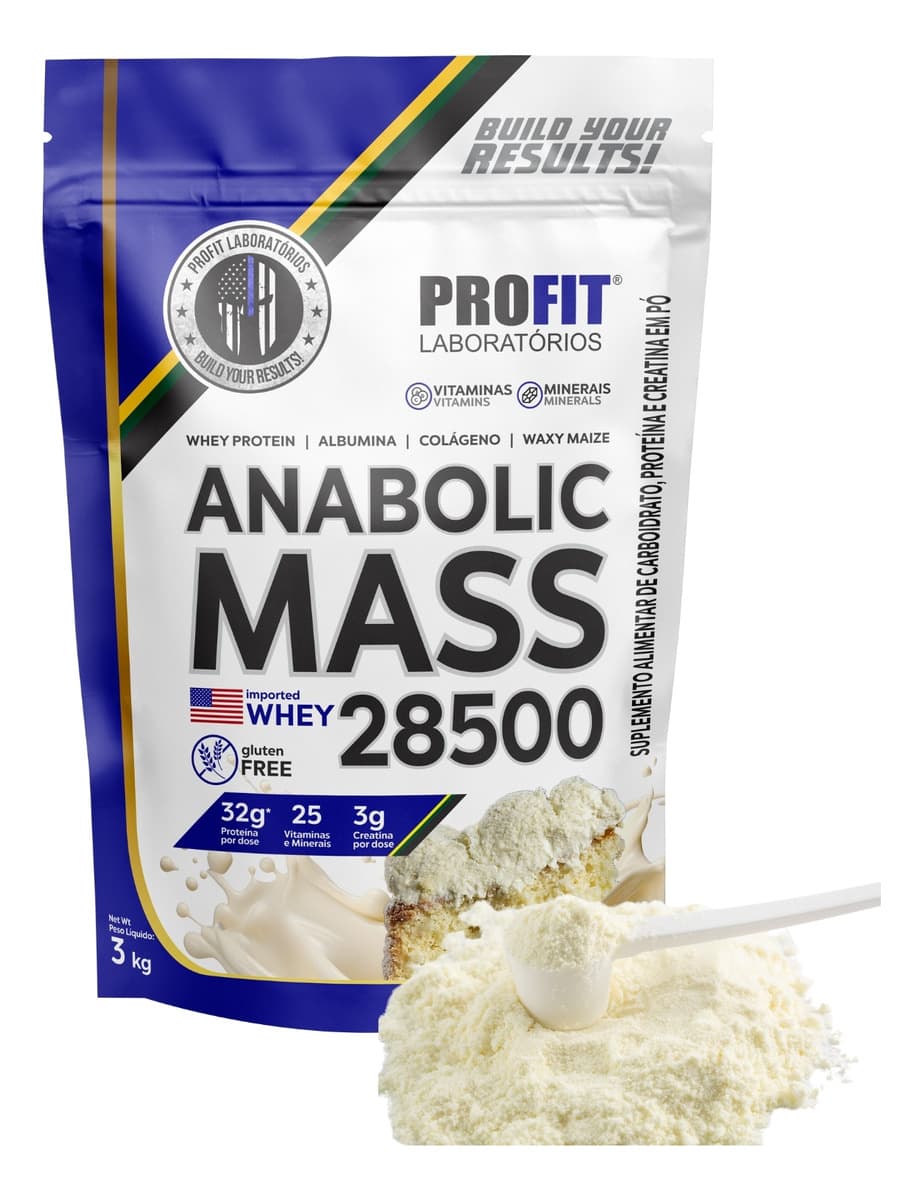 Hipercalórico Anabolic Mass 28500 3kg - Profit Labs Sabor Leite ninõ