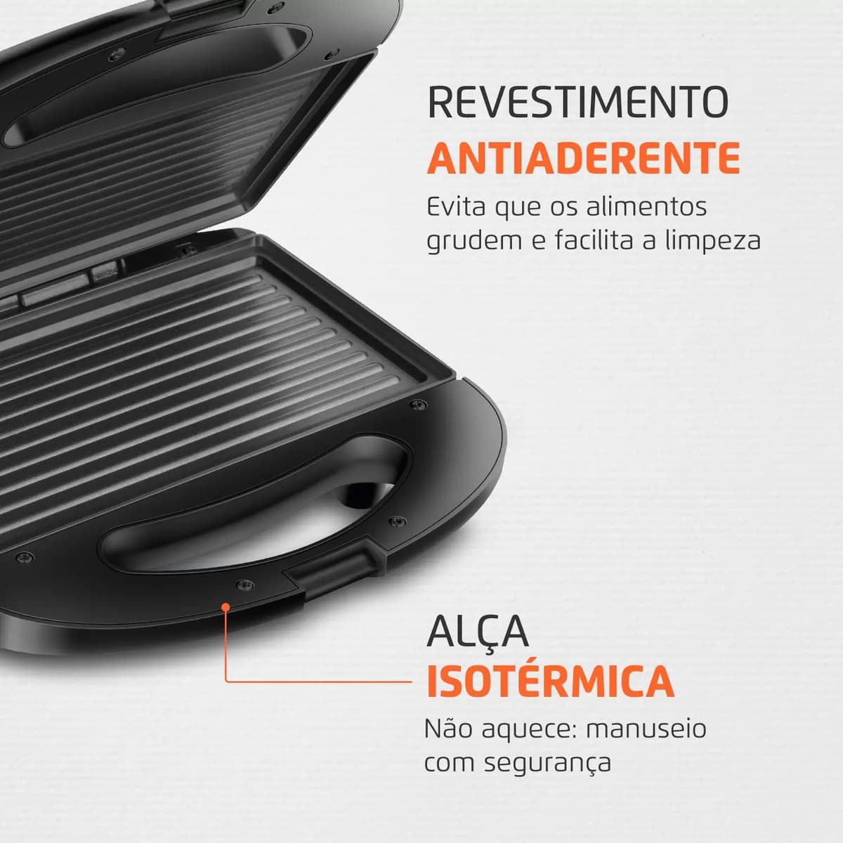 Sanduicheira Master Grill 750W S-20 Mondial com detalhes em inox