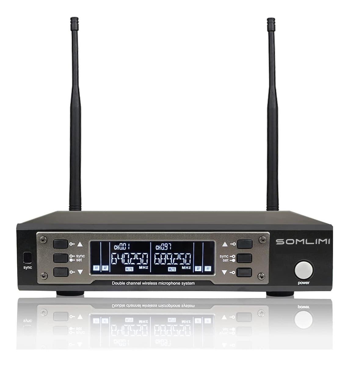 Microfone Somlimi EW135G4 em uso, destacando a liberdade sem fio