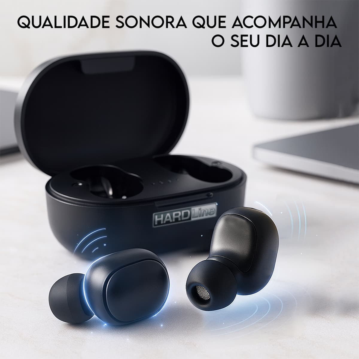 Design in-ear confortável do Fone Bluetooth Hardline