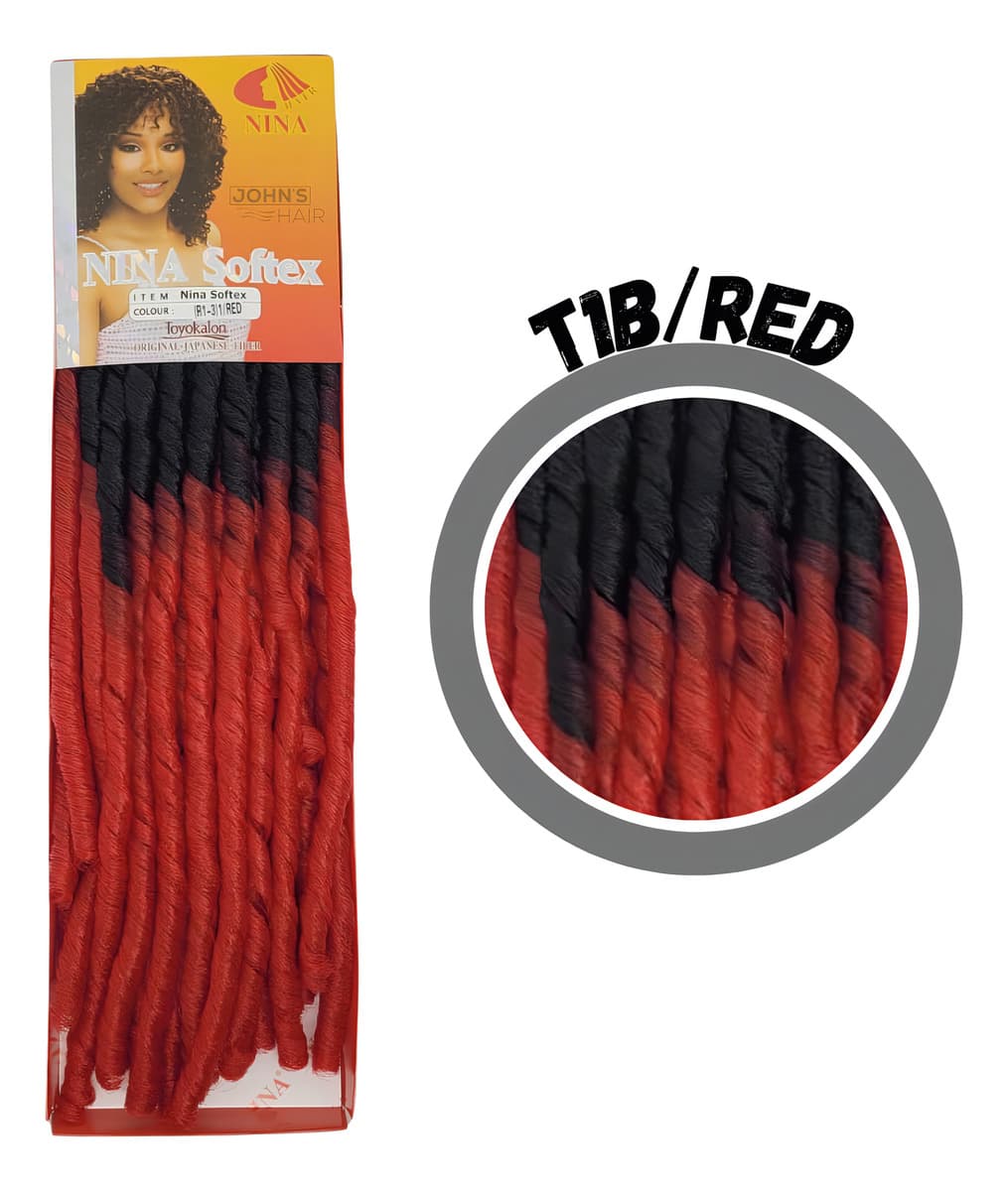 Cabelo Nina Softex Crochet Braids Fibras Sintéticas Cor Ombre Vermelho T1b/Red